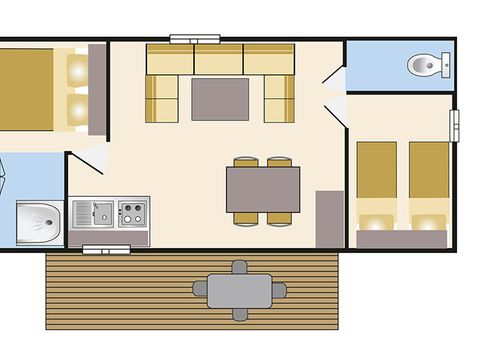 MOBILHOME 4 personnes - COTTAGE 4p 2ch **