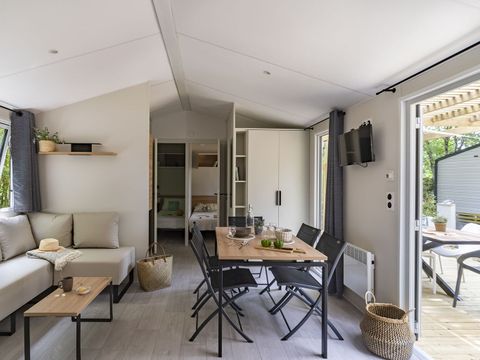 MOBILHOME 6 personnes - COTTAGE MIMOSAS 6p 3ch 2SdB clim PREMIUM