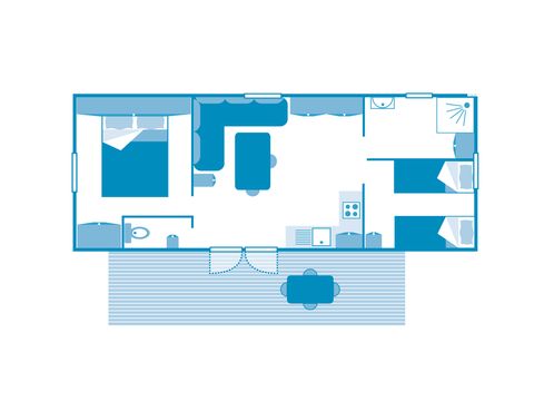 MOBILHOME 5 personnes - COTTAGE COLORS 4/5p 2ch ***