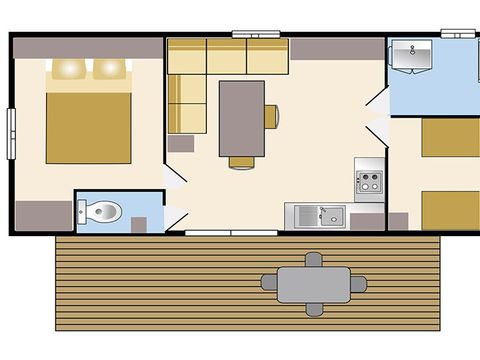 MOBILHOME 5 personnes - COTTAGE 4/5p 2ch ***
