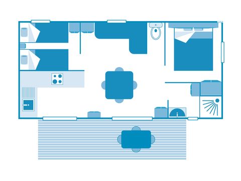 MOBILHOME 6 personnes - COTTAGE 4/6p 2ch ***