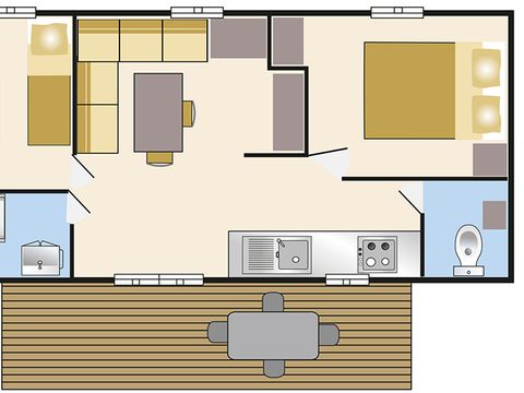 MOBILHOME 6 personnes - COTTAGE 4/6p 2ch ***