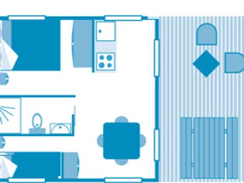 Tente en toile et en bois 5 personnes - Lodge 4p 2ch ****