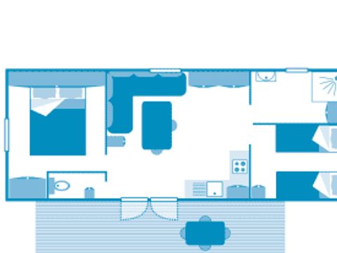 MOBILHOME 5 personnes - Cottage COLORS 4/5p 2ch ***