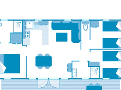 MOBILHOME 5 personnes - Cottage Roselière 6p 3ch 2SdB Premium