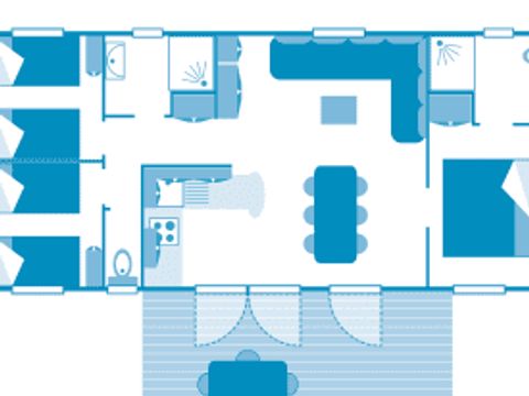 MOBILHOME 6 personnes - Cottage 6p 3ch 2SdB ****