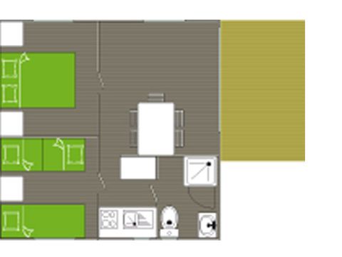 CHALET 5 personnes - Chalet Standard 23m² 2 chambres - sans clim 1/5 pers