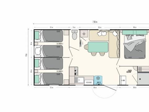 Mobilhome 6 personnes - NEW // Premium 37 m² - 3 chambres - Clim - TV wifi lave vaisselle