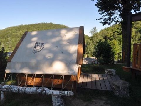 MOBILHOME 4 personnes - Premium 2 chambres, climatisation, 2 cabanes trappeur