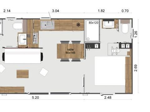 MOBILHOME 6 personnes - mobil home exclusif, Climatisation, Lave vaisselle, Wifi  dans village western