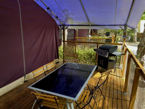 Tente en toile et en bois 6 personnes - Tente Lodge Safari 4-6 Personnes