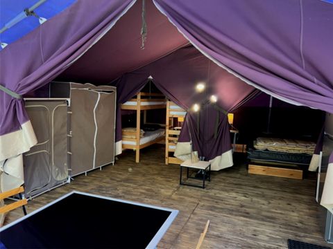 Tente en toile et en bois 6 personnes - Tente Lodge Safari 4-6 Personnes
