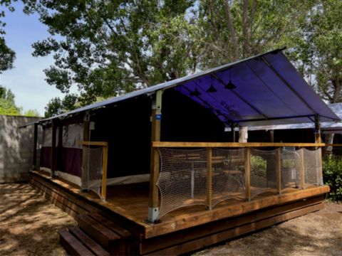 Tente en toile et en bois 6 personnes - Tente Lodge Safari 4-6 Personnes