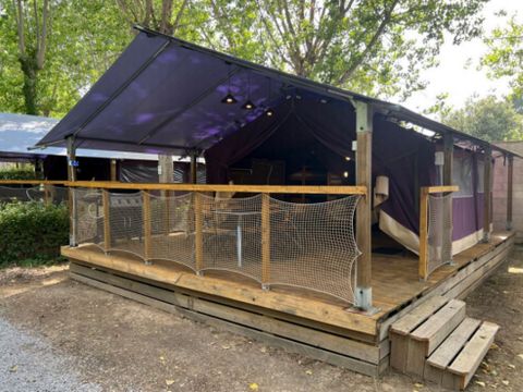 Tente en toile et en bois 6 personnes - Tente Lodge Safari 4-6 Personnes