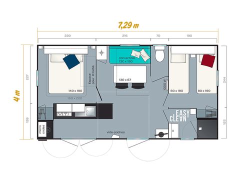 MOBILHOME 6 personnes - MH2 28 m²