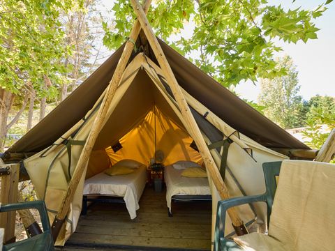 Tente en toile et en bois 2 personnes - Tente Mooera - 1 Chambre