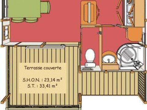 CHALET 5 personnes - Club (Option payante possible climatisation mobile) 