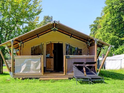 Tente en toile et en bois 5 personnes - Safari avec sanitaires 5 personnes VODA
