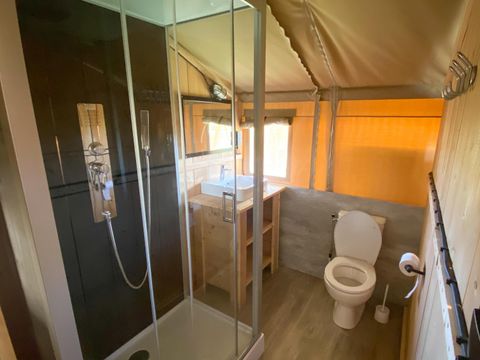 TENTE TOILE ET BOIS 5 personnes - Safari avec sanitaires 5 personnes VODA