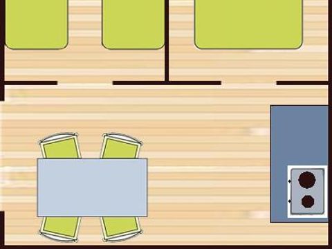 Bungalow toilé 4 personnes - Eco 16m² (2 chambres) 4 pers