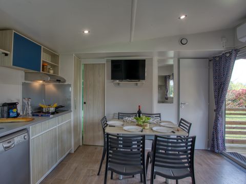 Mobilhome 6 personnes - Premium 36m² - 3 chambres - Climatisation - Lave-vaiselle - TV