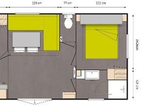 MOBILHOME 4 personnes - Standard 29m² - 2 chambres + Terrasse