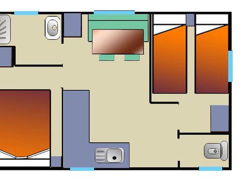 Mobilhome 4 personnes - Loisir CONFORT - 2 chambres