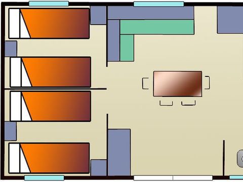 Mobilhome 6 personnes - Loisir Confort - 3 chambres