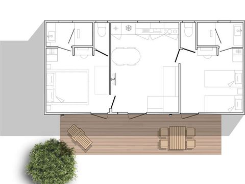 MOBILHOME 4 personnes - Sunêlia Prestige 33m²,4pl - 2ch