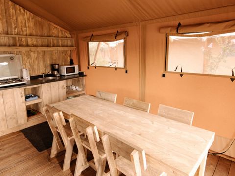TENTE TOILE ET BOIS 6 personnes - Riverlodge 49m², 6pl-3ch