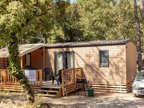 MOBILHOME 6 personnes - Premium | 3 Ch. | 6 Pers. | Terrasse surélevée | 2 SDB | Clim.