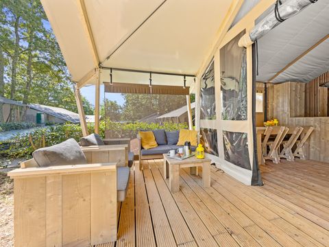 TENTE TOILE ET BOIS 5 personnes - Valkanela - Tente Safari Bella Vista + sanitaires + air conditionné (8P)