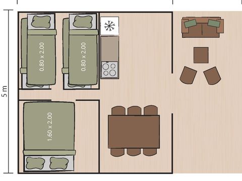 TENTE TOILE ET BOIS 5 personnes - Valkanela - Tente Safari Relax