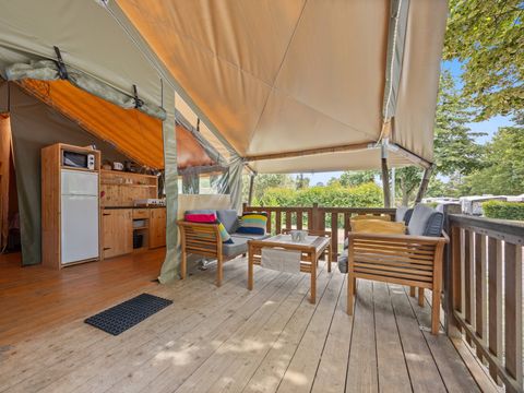 Tente en toile et en bois 5 personnes - Valkanela - Tente Safari Relax