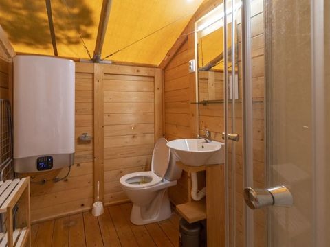 TENTE TOILE ET BOIS 6 personnes - Valkanela - Tente safari coucher de soleil + sanitaires (6P)