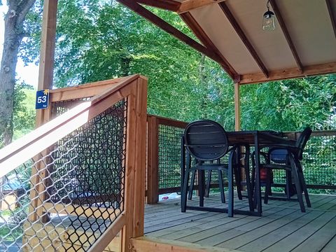 MOBILHOME 5 personnes - Cosyflower Premium sur pilotis 38m² - 2 chambres + TV + draps + serviettes terrasse couverte 11m²