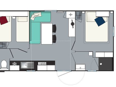 MOBILHOME 6 personnes - Mobil-home Evasion 6 personnes 2 chambres 28m²