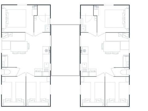MOBILHOME 12 personnes - Mobil-home Tribu 12 personnes 6 chambres 2 sdb