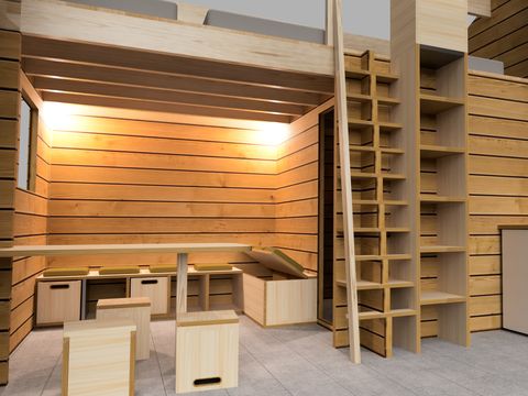 CHALET 5 personnes - Chalet Cabane (sans sanitaires)  Chambre + mezzanine