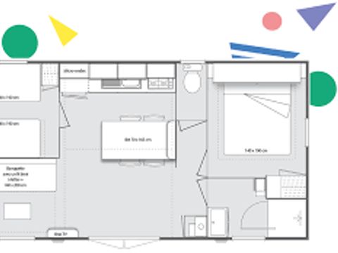 MOBILHOME 6 personnes - Mobil home Ohara 784 4/6 pers