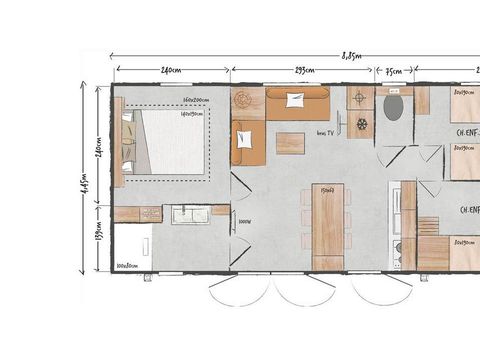 MOBILHOME 6 personnes - Mobil Home Ohara 884 6 pers
