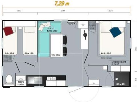 MOBILHOME 6 personnes - Mobil home Super Mercure 4/6 pers