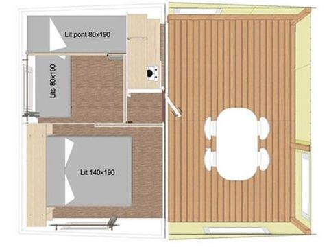 MOBILHOME 5 personnes - Mobil Home Tithome 5 pers