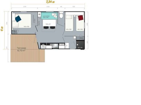 MOBILHOME 4 personnes - CONFORT 