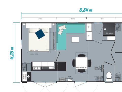 MOBILHOME 6 personnes - 3 chambres