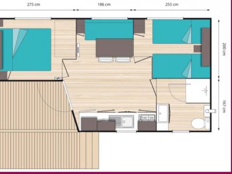 MOBILHOME 4 personnes - O'hara 784T bord rivière