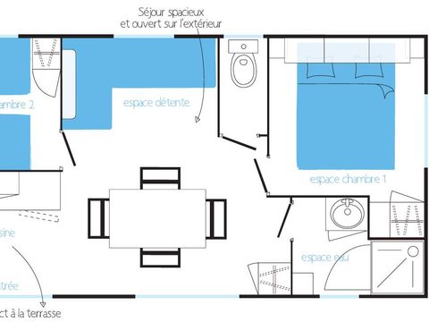 MOBILHOME 5 personnes - GRAND LARGE