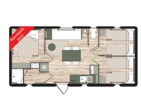MOBILHOME 6 personnes - CLUB HOUSE