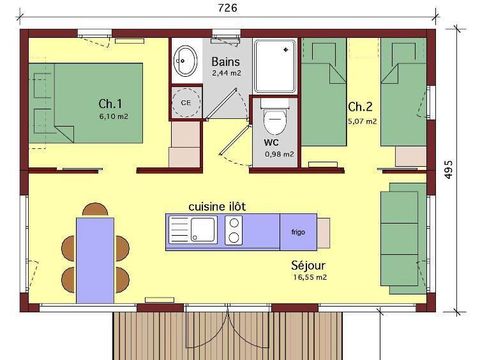 CHALET 4 personnes - SURPRISE 35 m2 CHALET 4 personnes - SURPRISE 35 m2