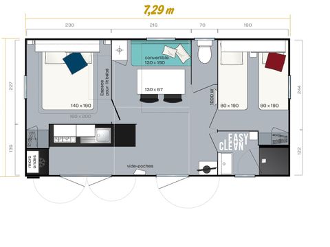 MOBILHOME 5 personnes - MOBIL HOME RIVIERA (2 adultes et 3 enfants )